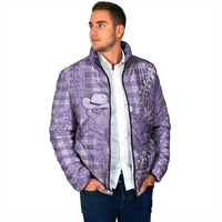 Purple Hawaii Palaka Cowboy Turtle Padded Jacket Hawaiian Paniolo Puakenikeni Maile Lei DT05 - Polynesian Pride