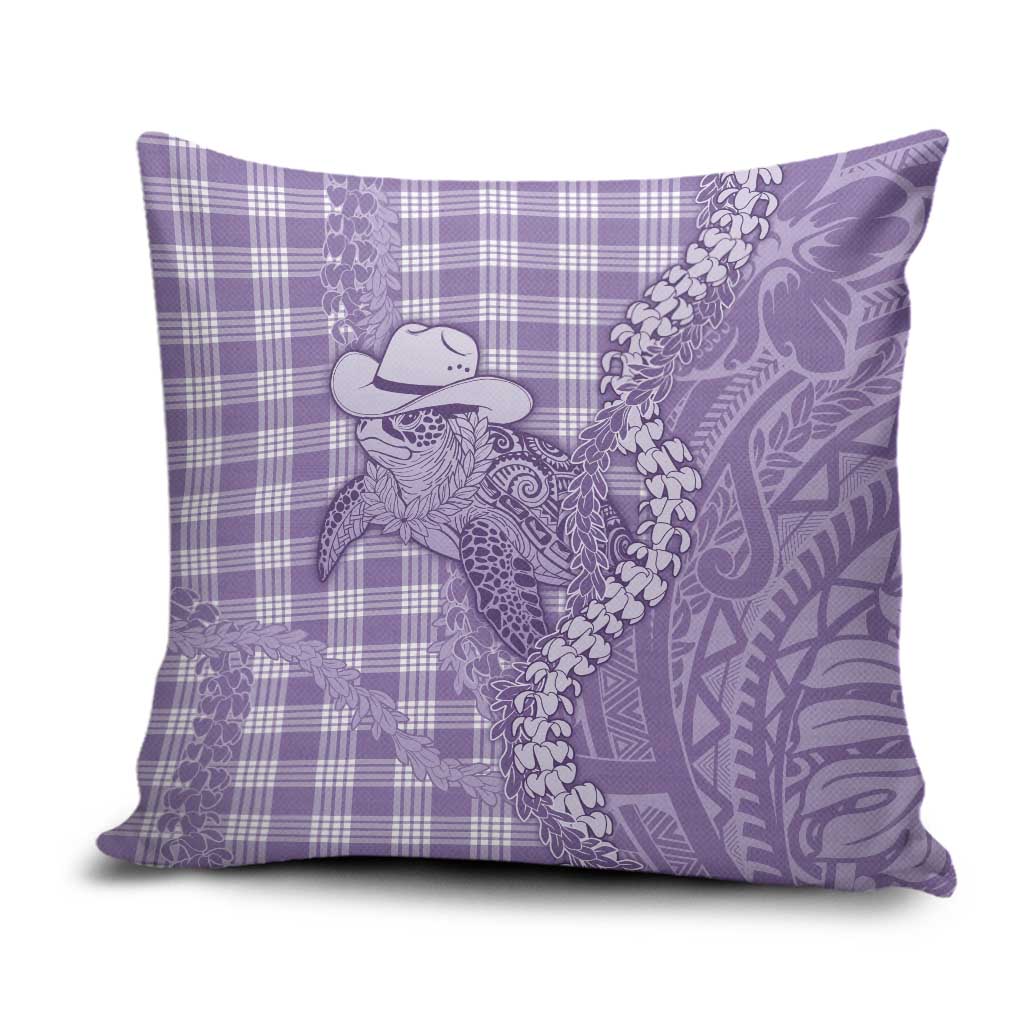Purple Hawaii Palaka Cowboy Turtle Pillow Cover Hawaiian Paniolo Puakenikeni Maile Lei DT05 Purple - Polynesian Pride