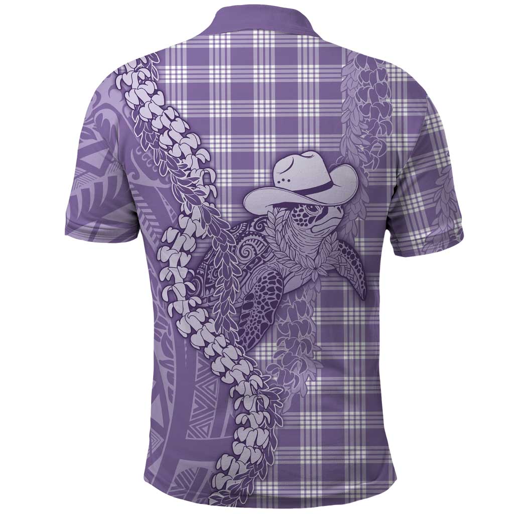 Purple Hawaii Palaka Cowboy Turtle Polo Shirt Hawaiian Paniolo Puakenikeni Maile Lei DT05 - Polynesian Pride