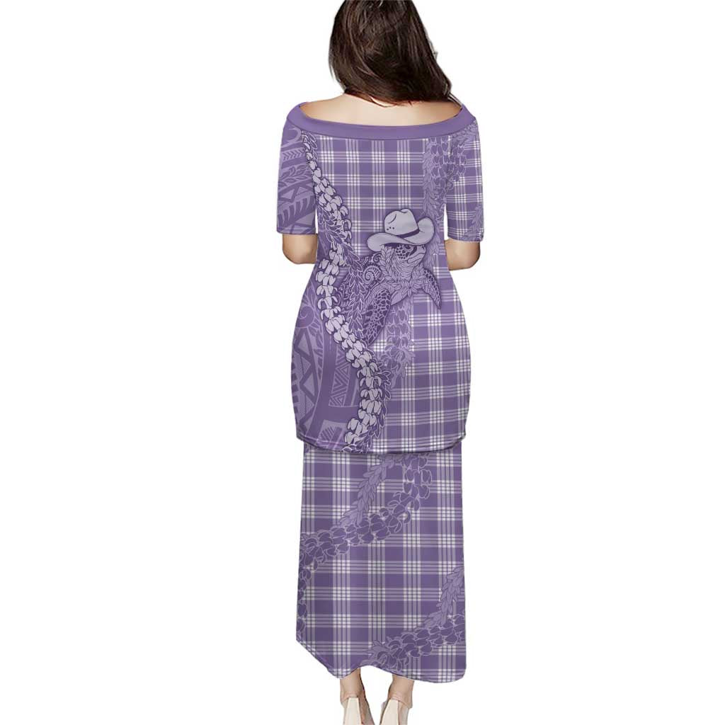 Purple Hawaii Palaka Cowboy Turtle Puletasi Hawaiian Paniolo Puakenikeni Maile Lei DT05 - Polynesian Pride