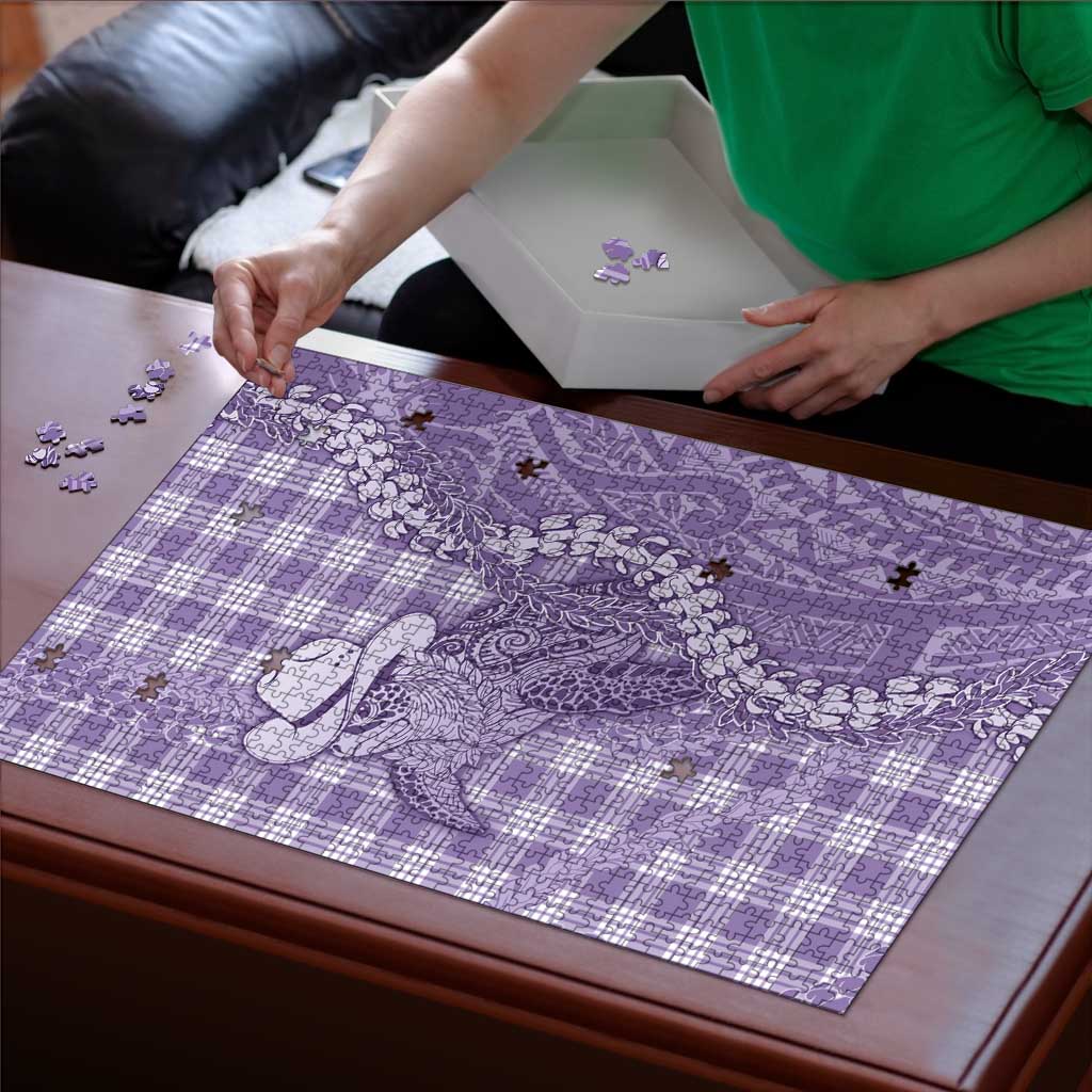 Purple Hawaii Palaka Cowboy Turtle Puzzle Hawaiian Paniolo Puakenikeni Maile Lei DT05 - Polynesian Pride
