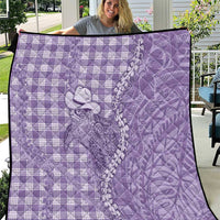 Purple Hawaii Palaka Cowboy Turtle Quilt Hawaiian Paniolo Puakenikeni Maile Lei DT05 Purple - Polynesian Pride