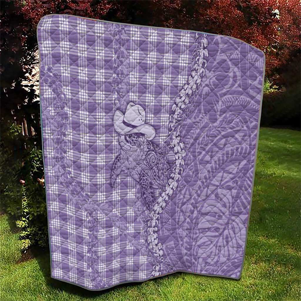 Purple Hawaii Palaka Cowboy Turtle Quilt Hawaiian Paniolo Puakenikeni Maile Lei DT05 - Polynesian Pride