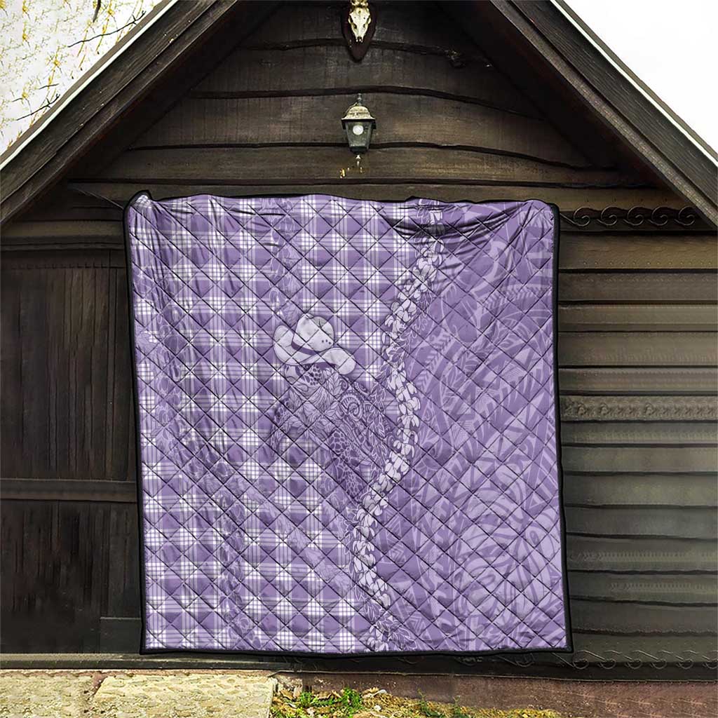 Purple Hawaii Palaka Cowboy Turtle Quilt Hawaiian Paniolo Puakenikeni Maile Lei DT05 - Polynesian Pride