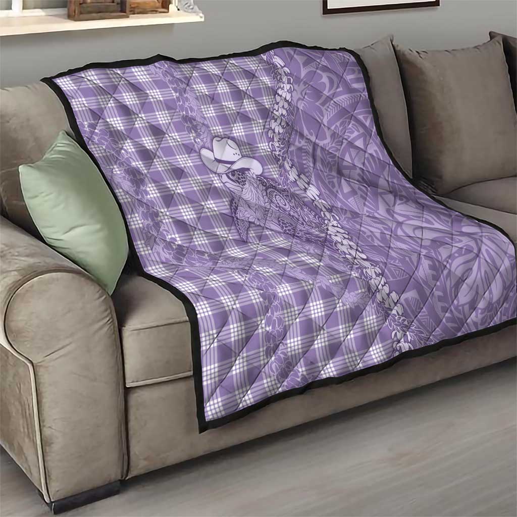 Purple Hawaii Palaka Cowboy Turtle Quilt Hawaiian Paniolo Puakenikeni Maile Lei DT05 - Polynesian Pride