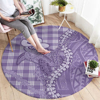 Purple Hawaii Palaka Cowboy Turtle Round Carpet Hawaiian Paniolo Puakenikeni Maile Lei DT05 - Polynesian Pride