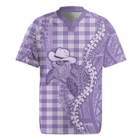 Purple Hawaii Palaka Cowboy Turtle Rugby Jersey Hawaiian Paniolo Puakenikeni Maile Lei DT05 Purple - Polynesian Pride