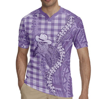 Purple Hawaii Palaka Cowboy Turtle Rugby Jersey Hawaiian Paniolo Puakenikeni Maile Lei DT05 - Polynesian Pride