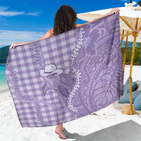 Purple Hawaii Palaka Cowboy Turtle Sarong Hawaiian Paniolo Puakenikeni Maile Lei DT05 One Size 44 x 66 inches Purple - Polynesian Pride