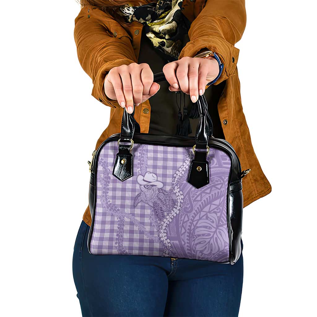 Purple Hawaii Palaka Cowboy Turtle Shoulder Handbag Hawaiian Paniolo Puakenikeni Maile Lei DT05 One Size Purple - Polynesian Pride