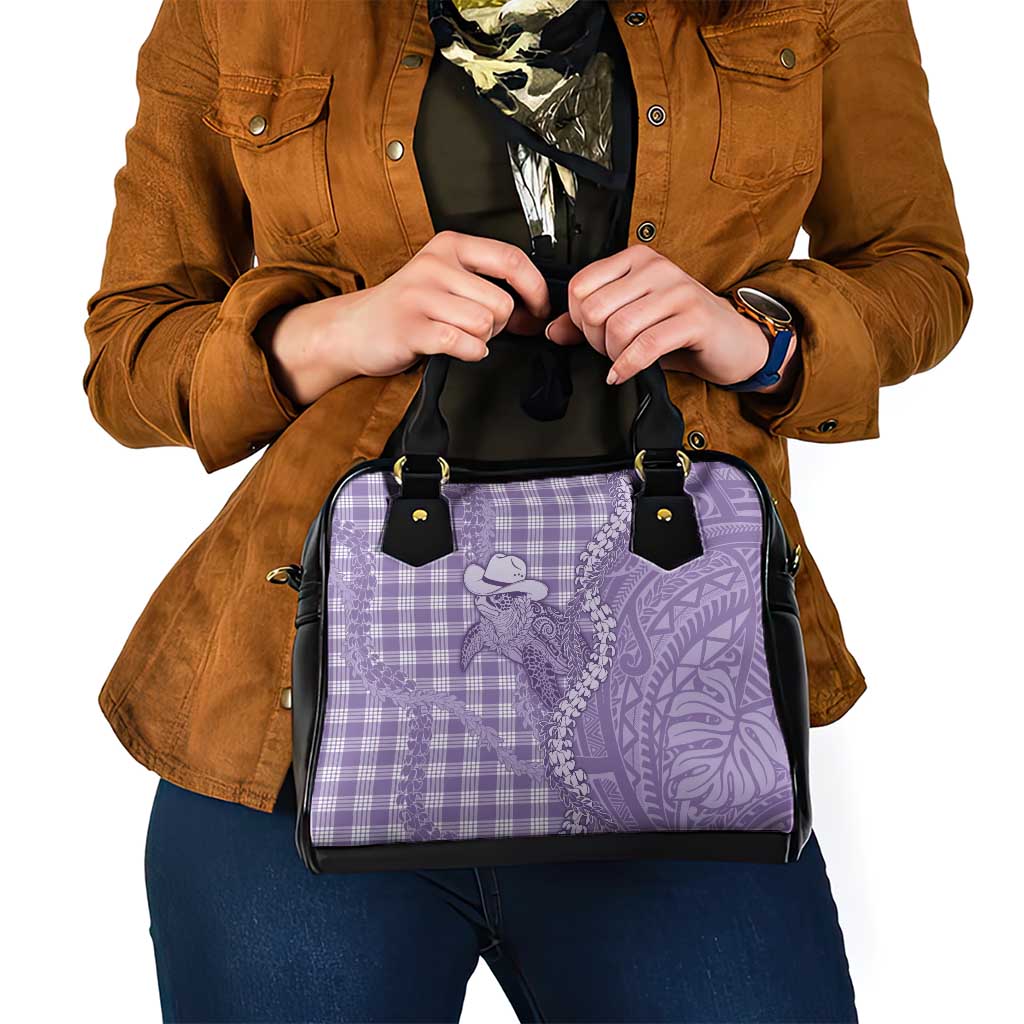 Purple Hawaii Palaka Cowboy Turtle Shoulder Handbag Hawaiian Paniolo Puakenikeni Maile Lei DT05 - Polynesian Pride