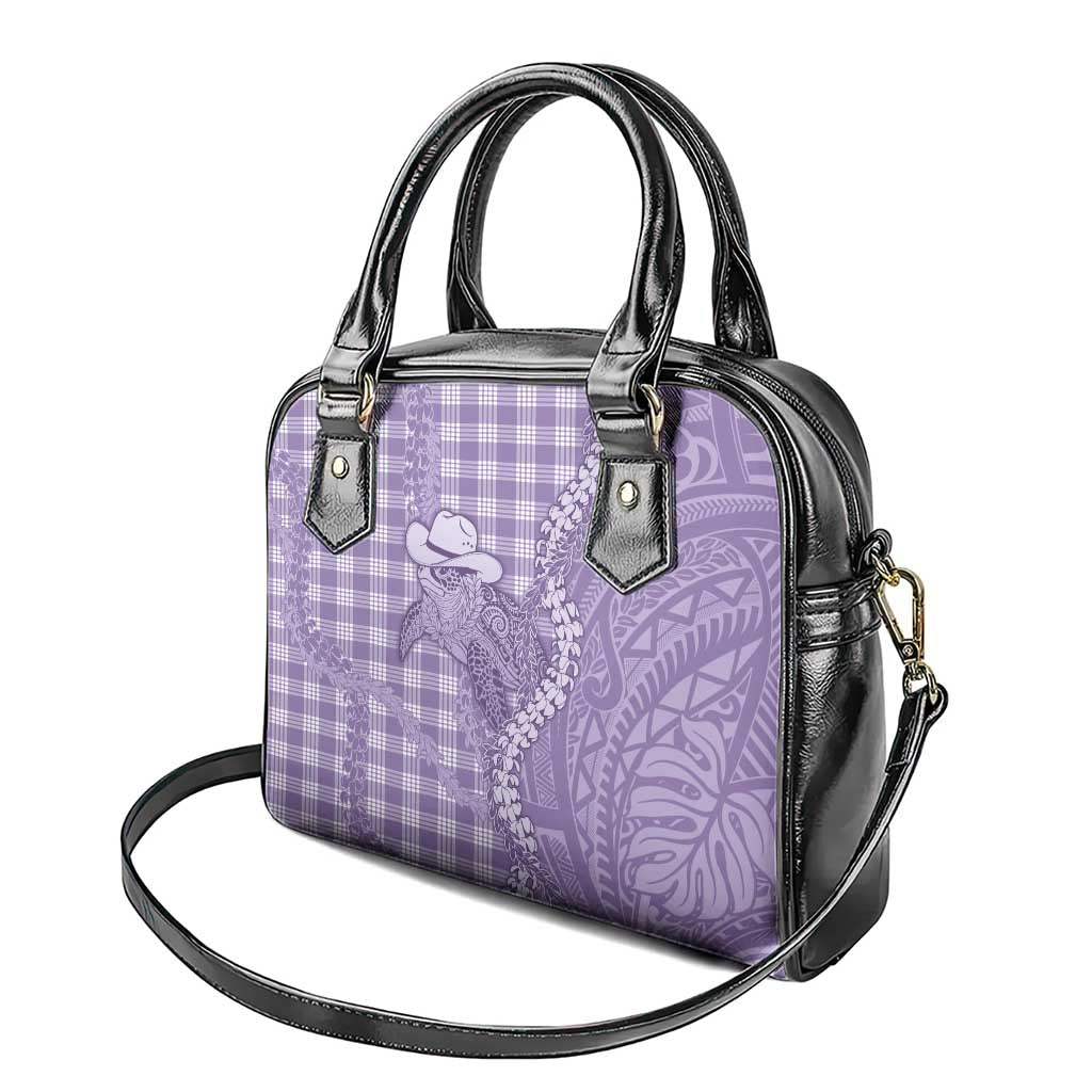 Purple Hawaii Palaka Cowboy Turtle Shoulder Handbag Hawaiian Paniolo Puakenikeni Maile Lei DT05 - Polynesian Pride