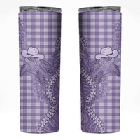 Purple Hawaii Palaka Cowboy Turtle Skinny Tumbler Hawaiian Paniolo Puakenikeni Maile Lei DT05 Purple - Polynesian Pride