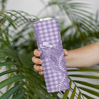 Purple Hawaii Palaka Cowboy Turtle Skinny Tumbler Hawaiian Paniolo Puakenikeni Maile Lei DT05 - Polynesian Pride