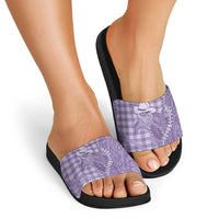 Purple Hawaii Palaka Cowboy Turtle Slide Sandals Hawaiian Paniolo Puakenikeni Maile Lei DT05 - Polynesian Pride
