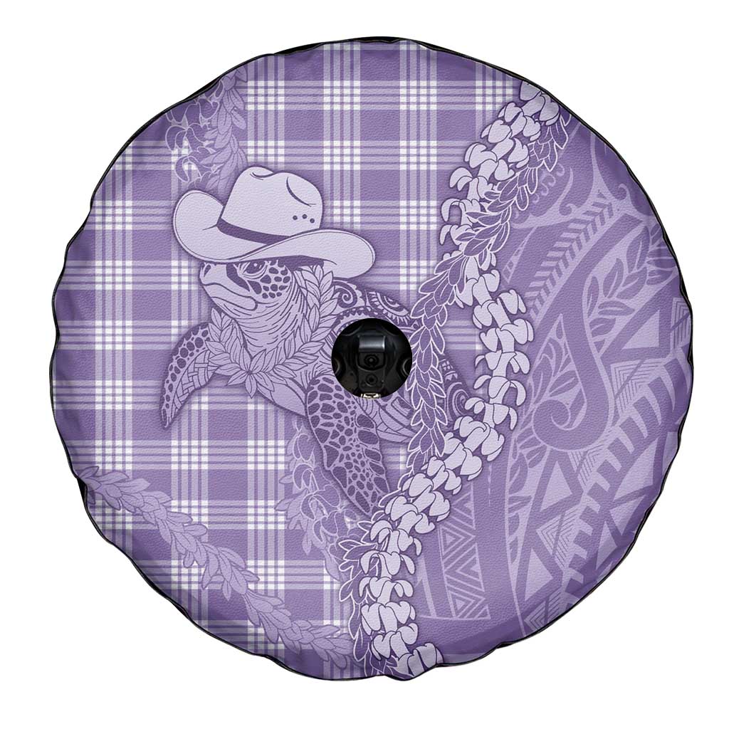 Purple Hawaii Palaka Cowboy Turtle Spare Tire Cover Hawaiian Paniolo Puakenikeni Maile Lei DT05 - Polynesian Pride