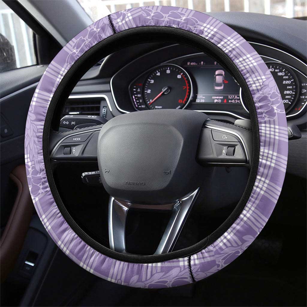 Purple Hawaii Palaka Cowboy Turtle Steering Wheel Cover Hawaiian Paniolo Puakenikeni Maile Lei DT05 - Polynesian Pride