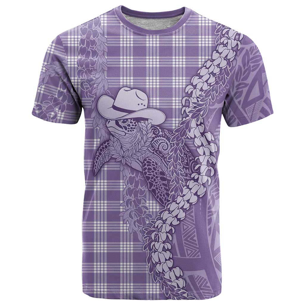 Purple Hawaii Palaka Cowboy Turtle T Shirt Hawaiian Paniolo Puakenikeni Maile Lei DT05 Purple - Polynesian Pride