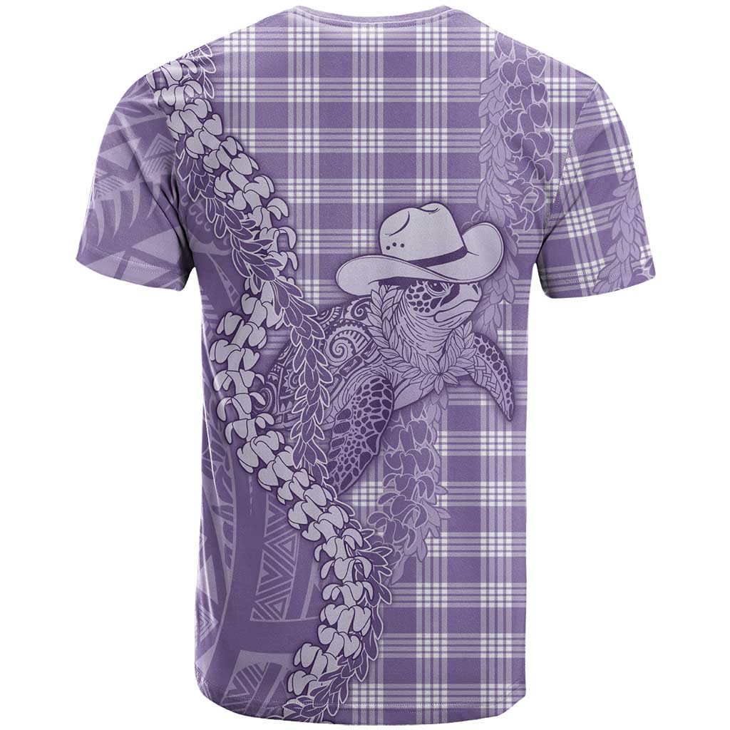 Purple Hawaii Palaka Cowboy Turtle T Shirt Hawaiian Paniolo Puakenikeni Maile Lei DT05 - Polynesian Pride
