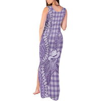 Purple Hawaii Palaka Cowboy Turtle Tank Maxi Dress Hawaiian Paniolo Puakenikeni Maile Lei DT05 - Polynesian Pride