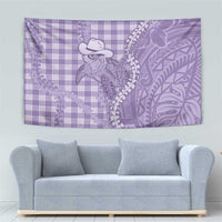 Purple Hawaii Palaka Cowboy Turtle Tapestry Hawaiian Paniolo Puakenikeni Maile Lei DT05 - Polynesian Pride