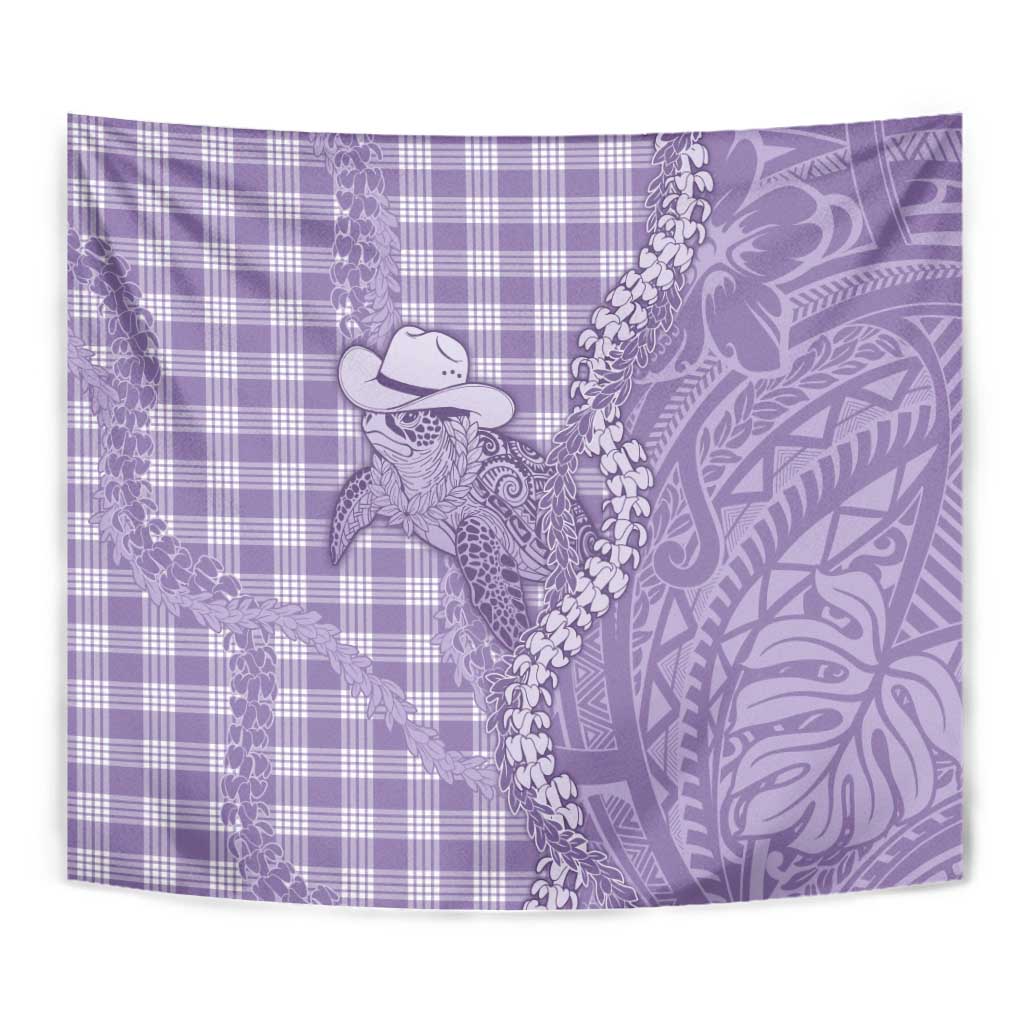 Purple Hawaii Palaka Cowboy Turtle Tapestry Hawaiian Paniolo Puakenikeni Maile Lei DT05 - Polynesian Pride