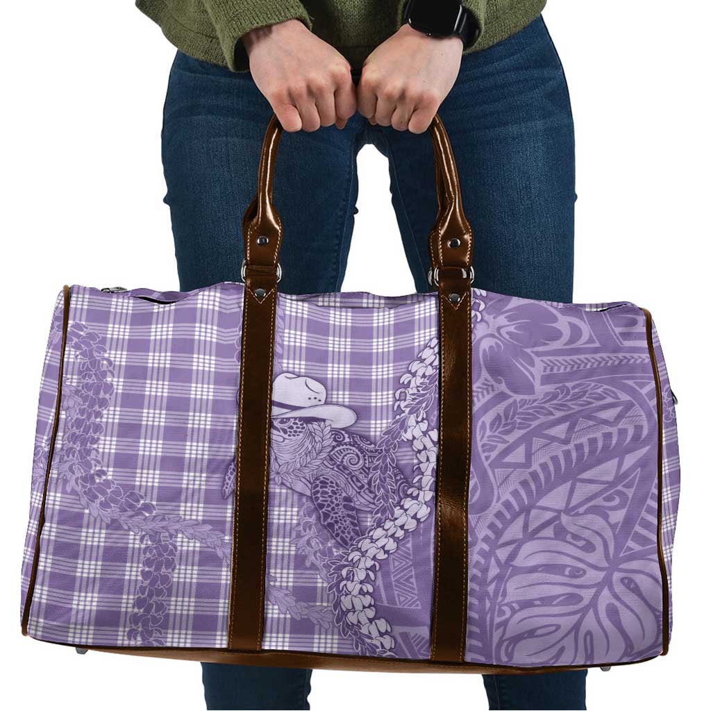 Purple Hawaii Palaka Cowboy Turtle Travel Bag Hawaiian Paniolo Puakenikeni Maile Lei DT05 Purple - Polynesian Pride