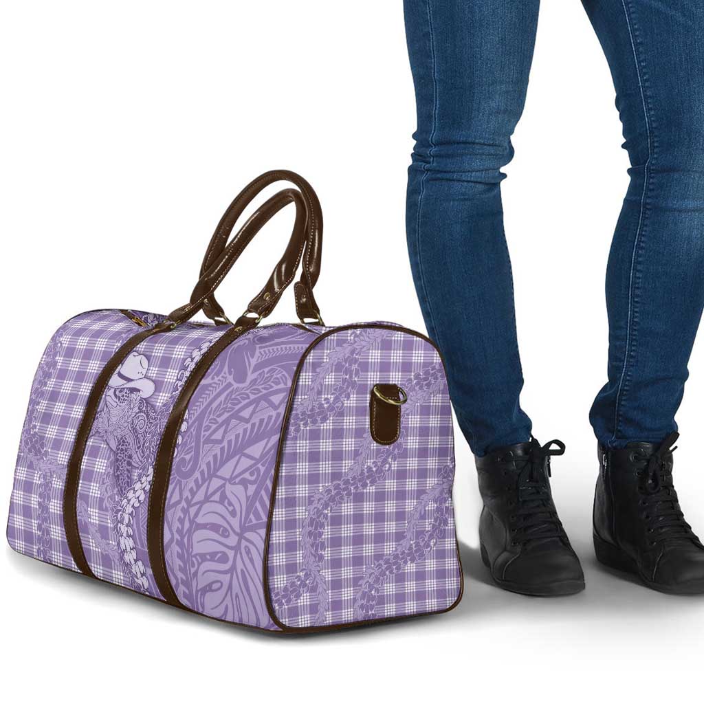 Purple Hawaii Palaka Cowboy Turtle Travel Bag Hawaiian Paniolo Puakenikeni Maile Lei DT05 - Polynesian Pride