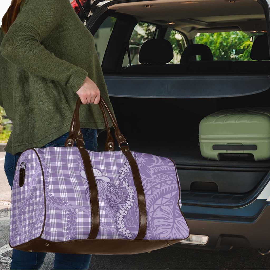 Purple Hawaii Palaka Cowboy Turtle Travel Bag Hawaiian Paniolo Puakenikeni Maile Lei DT05 - Polynesian Pride