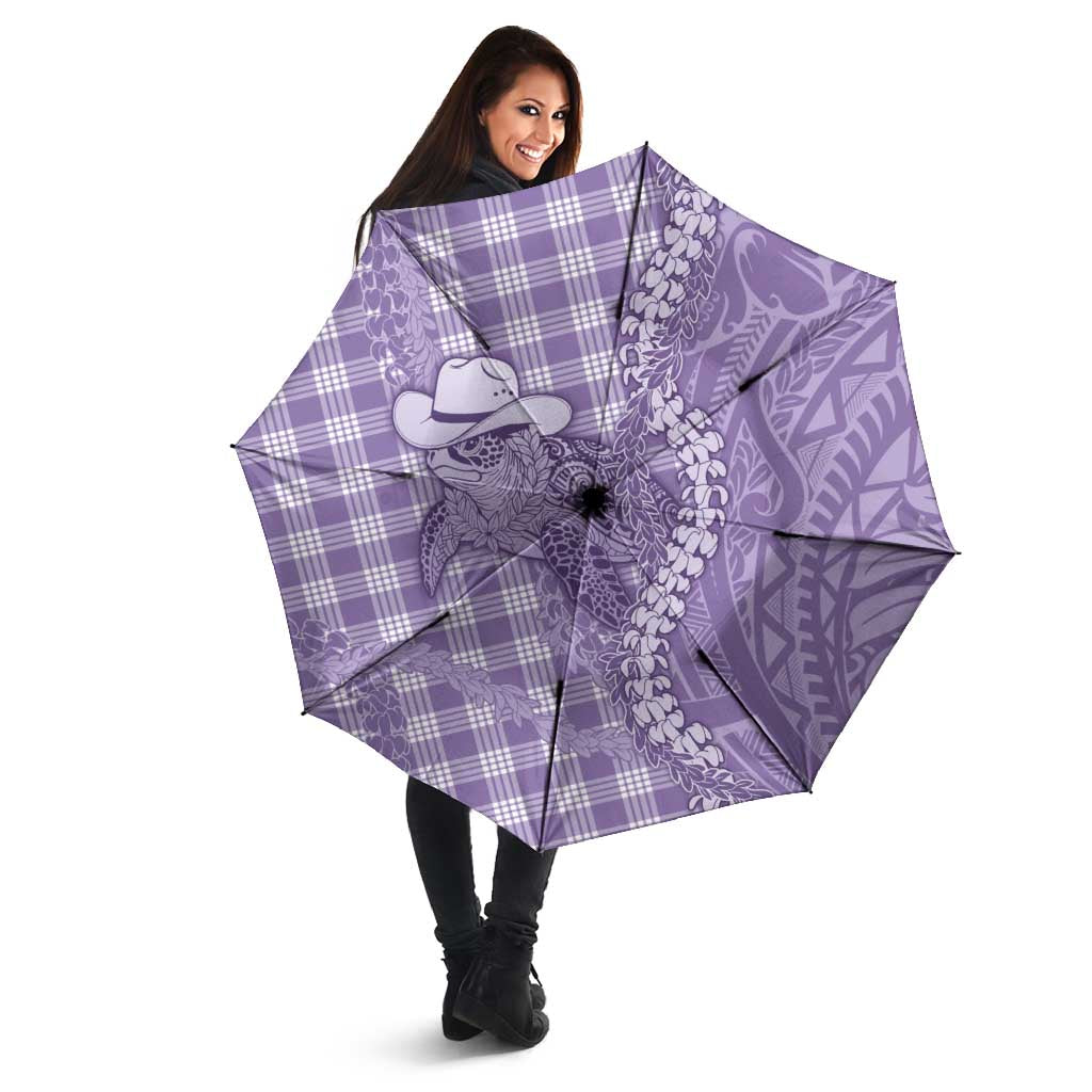 Purple Hawaii Palaka Cowboy Turtle Umbrella Hawaiian Paniolo Puakenikeni Maile Lei DT05 - Polynesian Pride