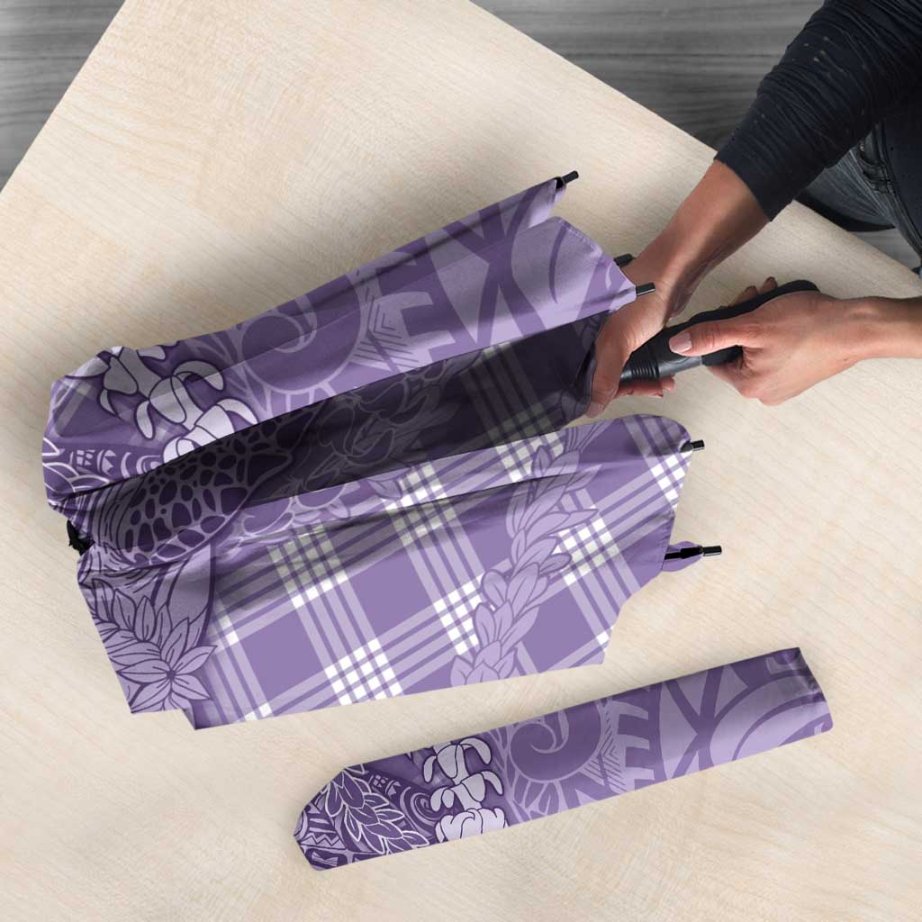Purple Hawaii Palaka Cowboy Turtle Umbrella Hawaiian Paniolo Puakenikeni Maile Lei DT05 - Polynesian Pride