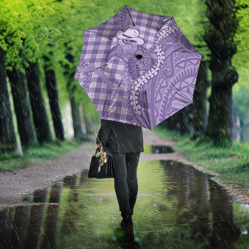 Purple Hawaii Palaka Cowboy Turtle Umbrella Hawaiian Paniolo Puakenikeni Maile Lei DT05 - Polynesian Pride
