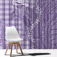 Purple Hawaii Palaka Cowboy Turtle Window Curtain Hawaiian Paniolo Puakenikeni Maile Lei DT05 - Polynesian Pride