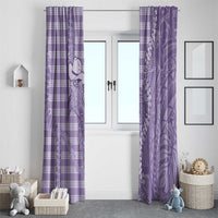 Purple Hawaii Palaka Cowboy Turtle Window Curtain Hawaiian Paniolo Puakenikeni Maile Lei DT05 - Polynesian Pride