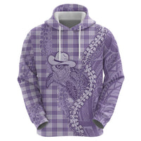 Purple Hawaii Palaka Cowboy Turtle Zip Hoodie Hawaiian Paniolo Puakenikeni Maile Lei DT05 - Polynesian Pride