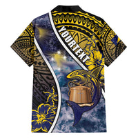 Personalised Tokelau Family Matching Long Sleeve Bodycon Dress and Hawaiian Shirt National Badge Waves Style DT05 - Polynesian Pride