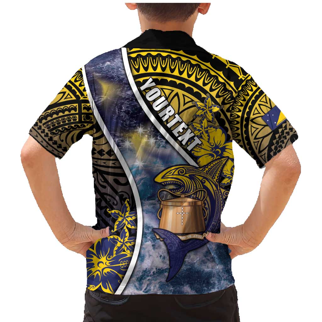 Personalised Tokelau Family Matching Mermaid Dress and Hawaiian Shirt National Badge Waves Style DT05 - Polynesian Pride