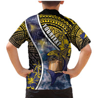 Personalised Tokelau Family Matching Mermaid Dress and Hawaiian Shirt National Badge Waves Style DT05 - Polynesian Pride
