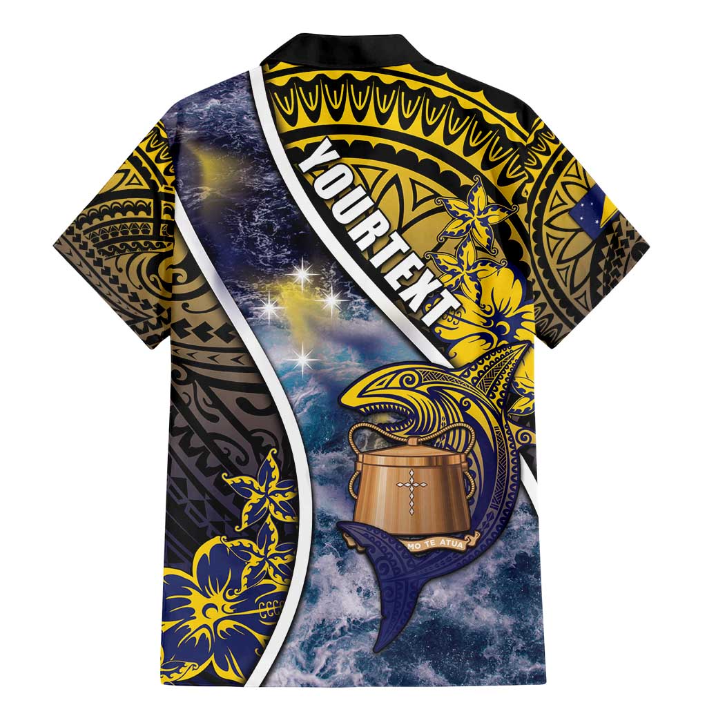 Personalised Tokelau Family Matching Mermaid Dress and Hawaiian Shirt National Badge Waves Style DT05 - Polynesian Pride