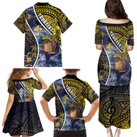 Personalised Tokelau Family Matching Puletasi and Hawaiian Shirt National Badge Waves Style DT05 - Polynesian Pride