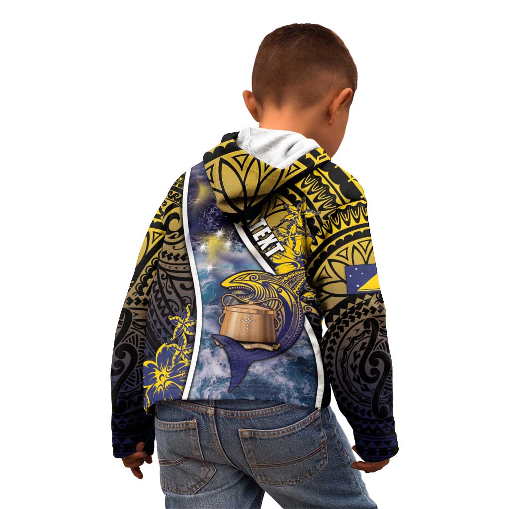 Personalised Tokelau Kid Hoodie National Badge Waves Style