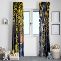 Tokelau Window Curtain National Badge Waves Style