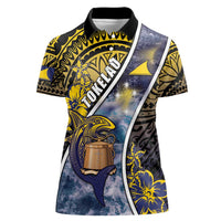 Personalised Tokelau Women Polo Shirt National Badge Waves Style