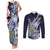 Personalised Pitcairn Islands Couples Matching Tank Maxi Dress and Long Sleeve Button Shirt Coat Of Arms Waves Style