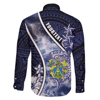 Personalised Pitcairn Islands Family Matching Mermaid Dress and Hawaiian Shirt Coat Of Arms Waves Style DT05 - Polynesian Pride