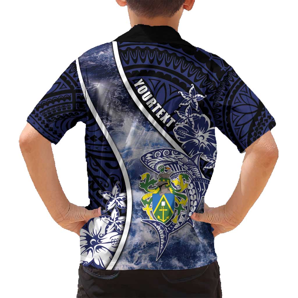Personalised Pitcairn Islands Family Matching Tank Maxi Dress and Hawaiian Shirt Coat Of Arms Waves Style DT05 - Polynesian Pride