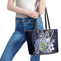Pitcairn Islands Leather Tote Bag Coat Of Arms Waves Style DT05 - Polynesian Pride