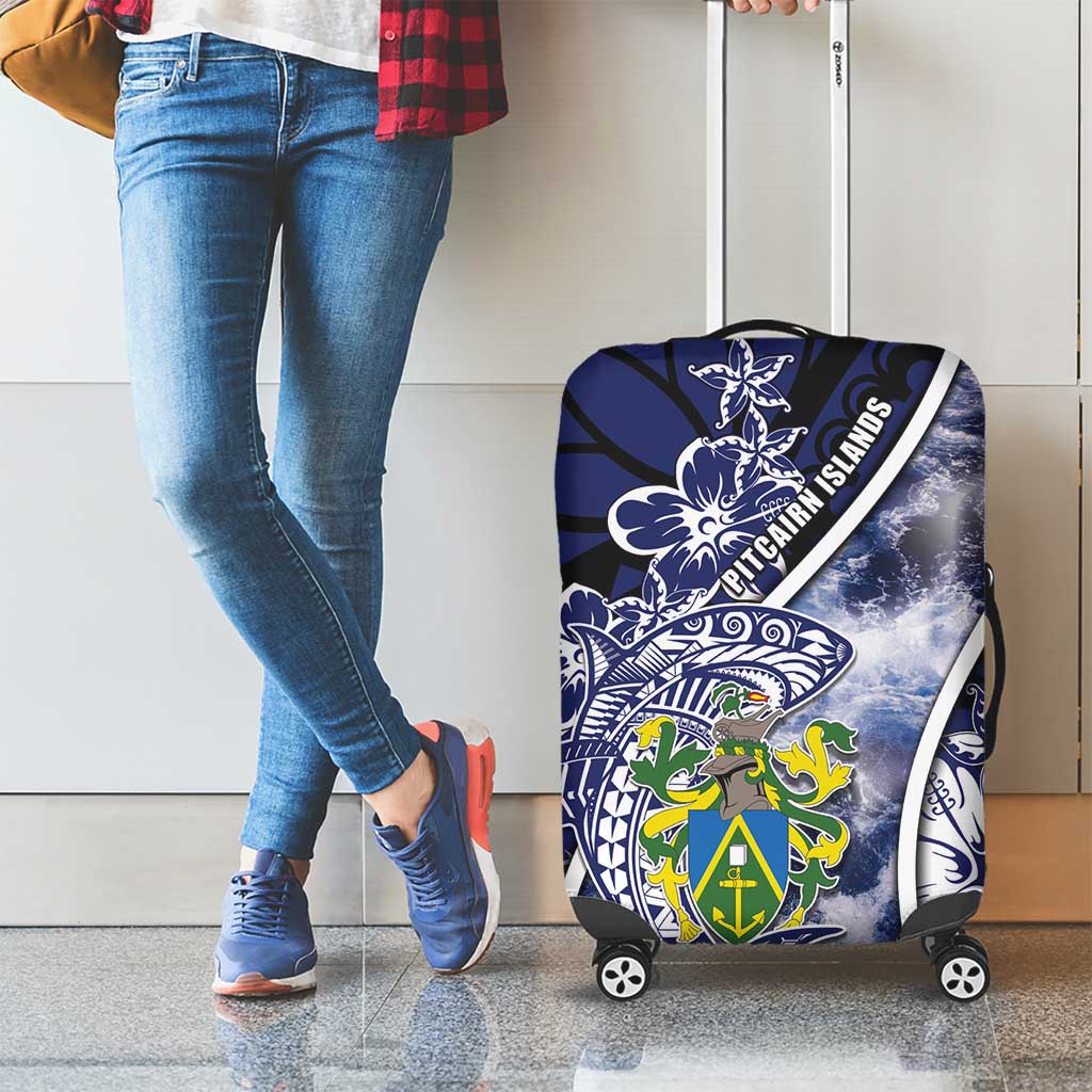 Pitcairn Islands Luggage Cover Coat Of Arms Waves Style