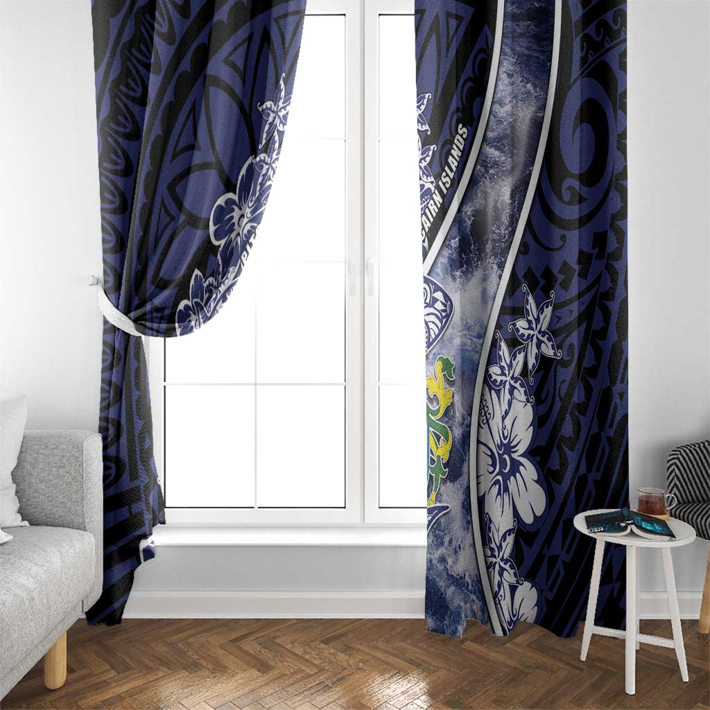Pitcairn Islands Window Curtain Coat Of Arms Waves Style