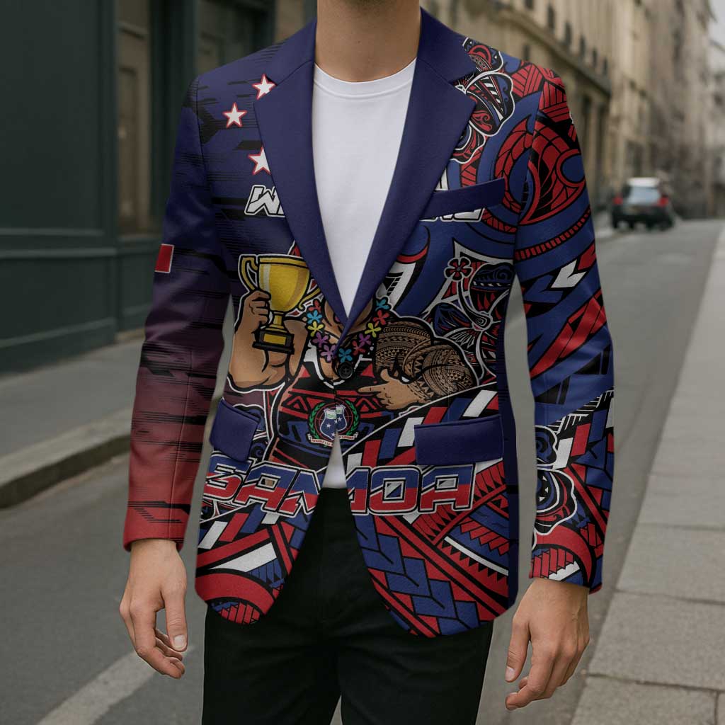 Personalised Samoa Wrestling Blazer Polynesian Warrior Funny Style - Polynesian Pride